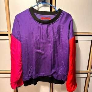 Carole little for Saint Tropez silk/cotton color block pullover. 80s!